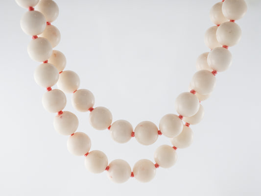 Mid-Century Coral Necklace in 14k Yellow Gold
