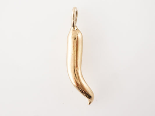 Victorian Cornicello Horn Charm in 14k Yellow Gold