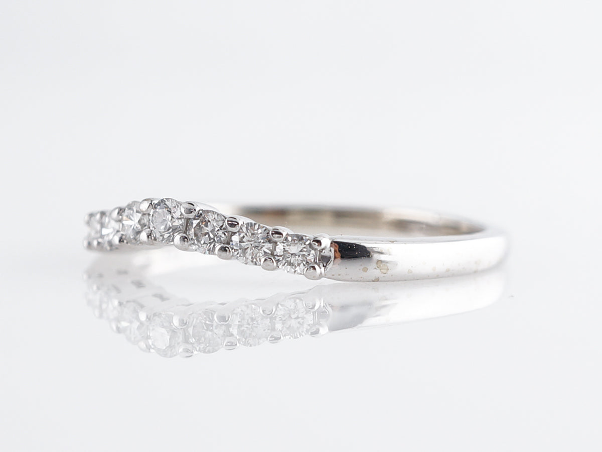 .21 Carat Curved Diamond Wedding Band in 14k White Gold