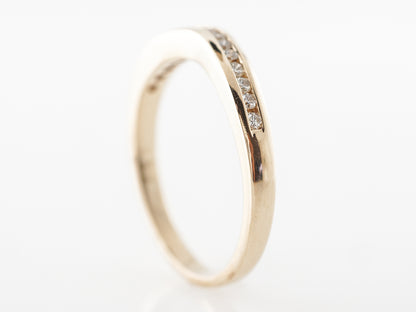 Curved Wedding Band w/ Diamonds in Yellow Gold