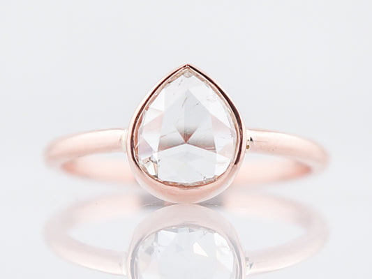 Custom Right Hand Ring Modern 1.27 Rose Cut Diamond in 14k Rose Gold