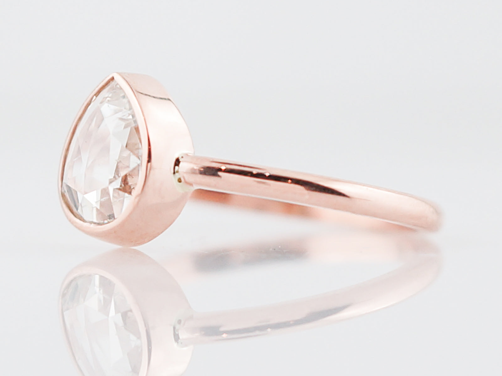 Custom Right Hand Ring Modern 1.27 Rose Cut Diamond in 14k Rose Gold