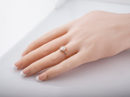 Custom Right Hand Ring Modern 1.27 Rose Cut Diamond in 14k Rose Gold