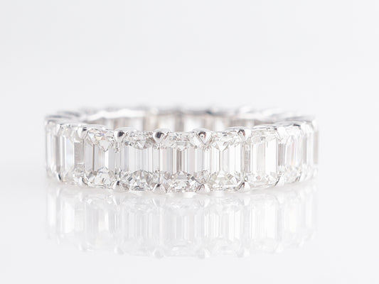 6 Carat Emerald Cut Diamond Eternity Band in 18k White Gold