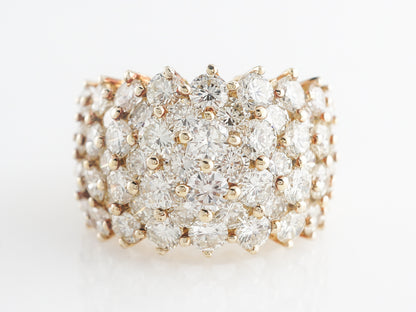 7 Carat Pave Diamond Ring in 18k Yellow Gold