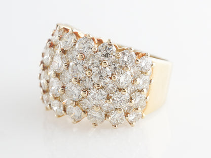 7 Carat Pave Diamond Ring in 18k Yellow Gold