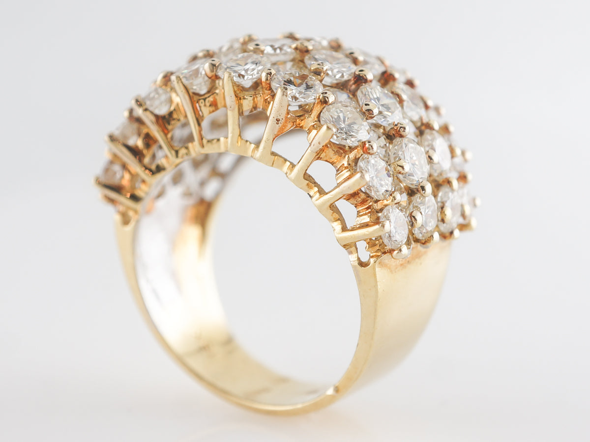 7 Carat Pave Diamond Ring in 18k Yellow Gold