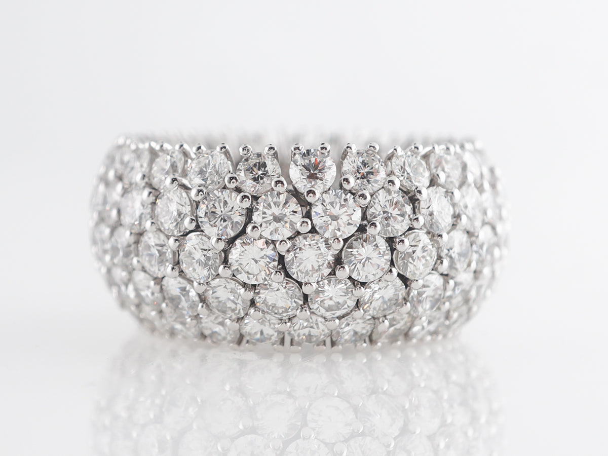 8 Carat Flexible Pave Diamond Ring in Platinum