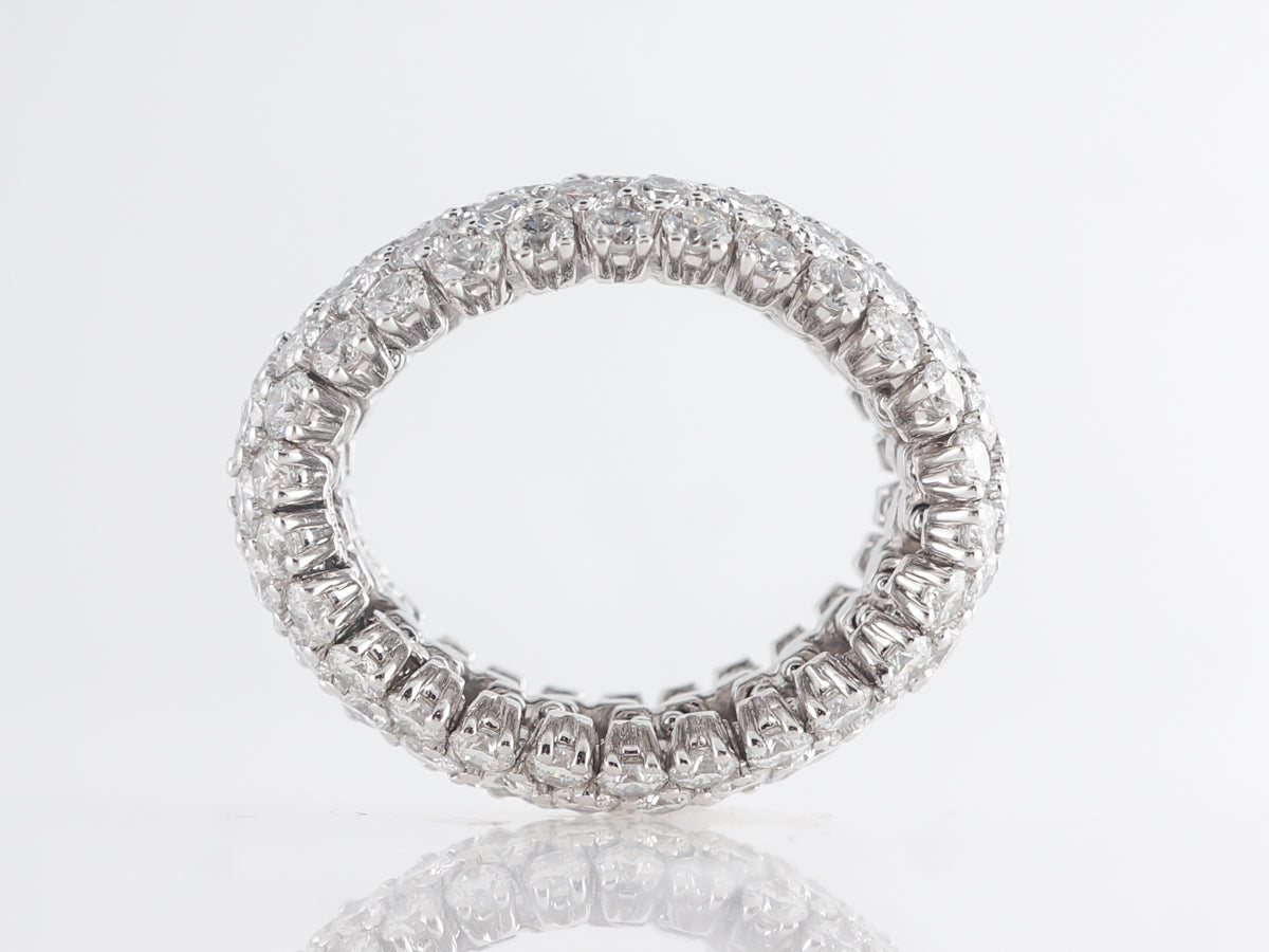 8 Carat Flexible Pave Diamond Ring in Platinum