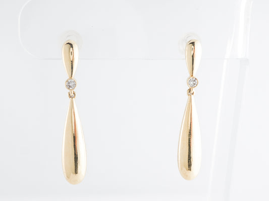 Teardrop Diamond Earrings in 14k Yellow Gold