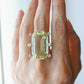 Vintage Green Beryl & Diamond Ring in 14k Yellow Gold