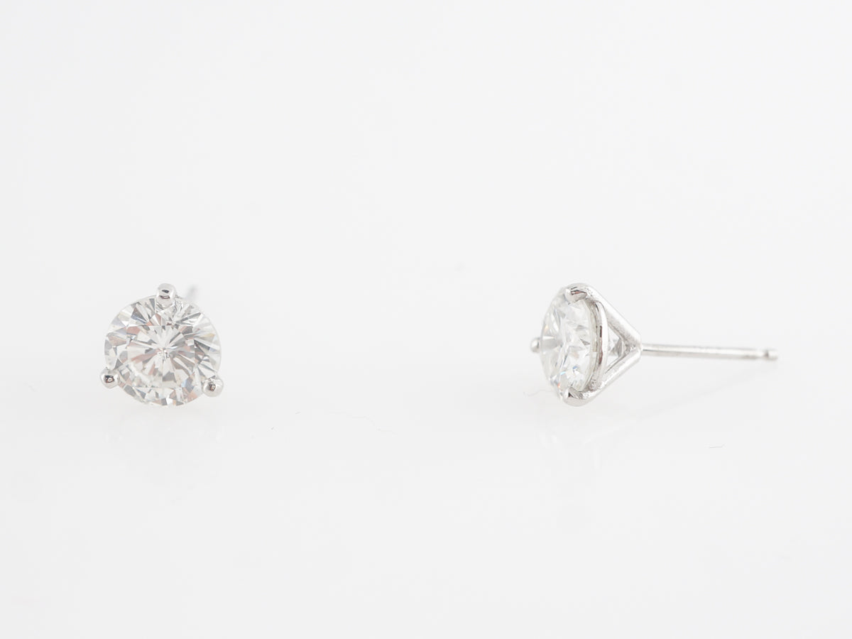 2 Carat Diamond Earring Studs in Platinum