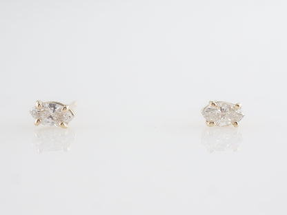 Marquise Cut Diamond Earrings in Yellow Gold