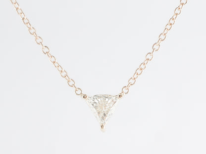 Trilliant Cut Diamond Pendant Necklace in 14k Yellow Gold