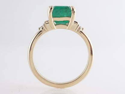 Emerald & Diamond Right Hand Ring in 14k Yellow Gold