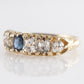 Vintage Victorian Sapphire & Diamond Engagement Ring in 14k