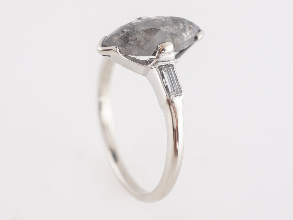 Rustic Marquise Diamond Engagement Ring in Platinum