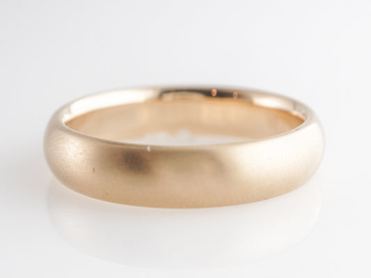 Brushed Finish Yellow Gold Men's Wedding Band