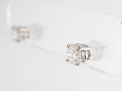 1.25 Simple Diamond Earring Studs in 14k White Gold