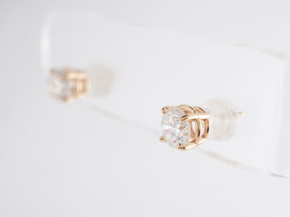 1.25 Simple Diamond Earring Studs in 14k Yellow Gold