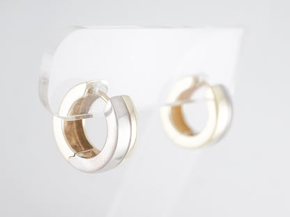 Two-Tone Hoop Earrings in 14K White and Yellow Gold