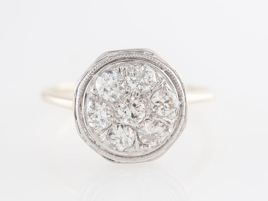 .70 Vintage Old European Diamond Cluster Ring in 14K