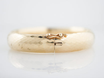 Vintage Bracelet Mid-Century Hinged Bangle in 14k Yellow Gold