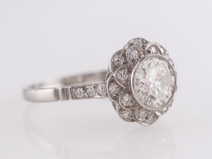 1.11 Mid-Century Diamond Engagement Ring in Platinum