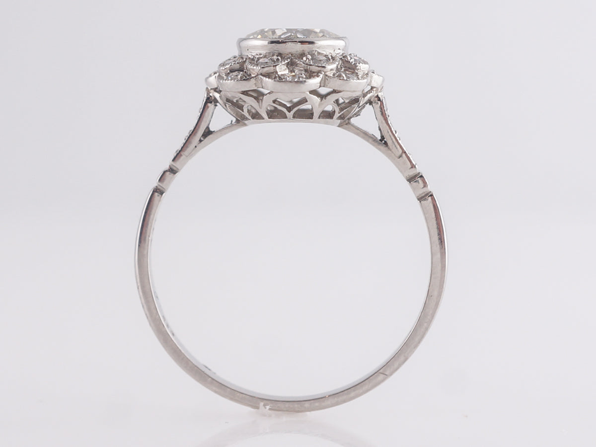 1.11 Mid-Century Diamond Engagement Ring in Platinum