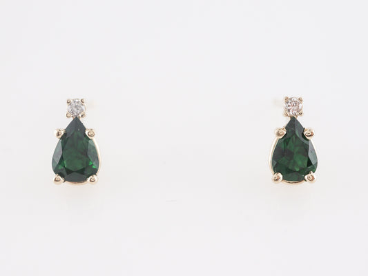 2.36 Tourmaline & Diamond Earrings in 14k Yellow Gold