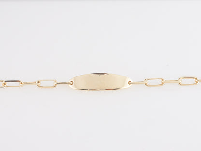 Signet Style Bracelet Chain in 14k Yellow Gold