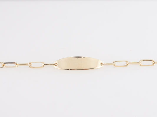 Signet Style Bracelet Chain in 14k Yellow Gold