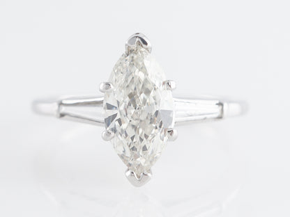 Marquise Cut Solitaire Diamond Engagement Ring in White Gold