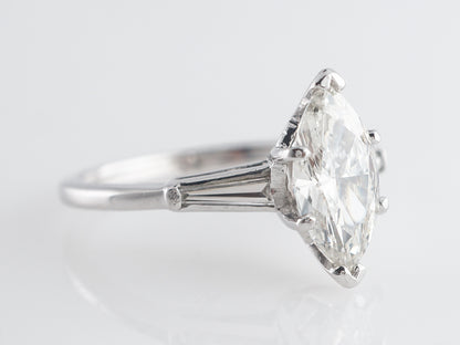 Marquise Cut Solitaire Diamond Engagement Ring in White Gold