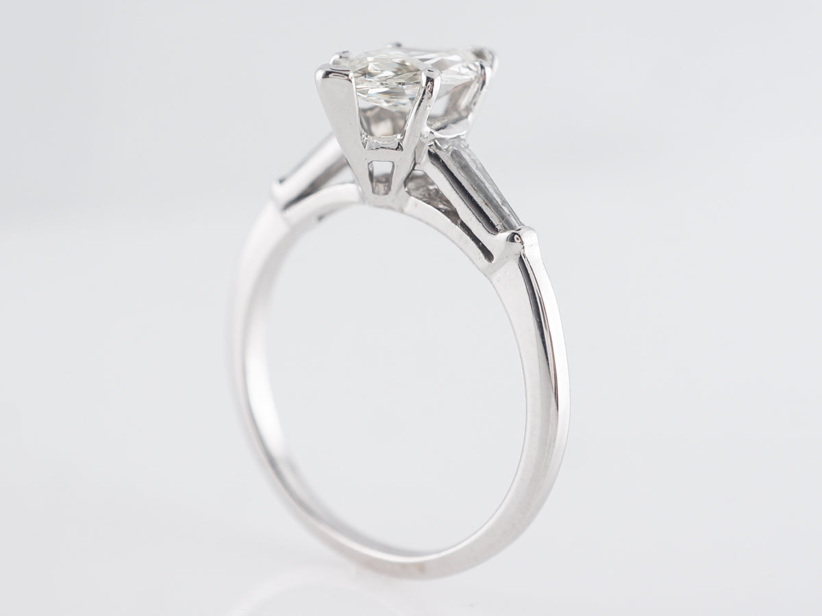 Marquise Cut Solitaire Diamond Engagement Ring in White Gold