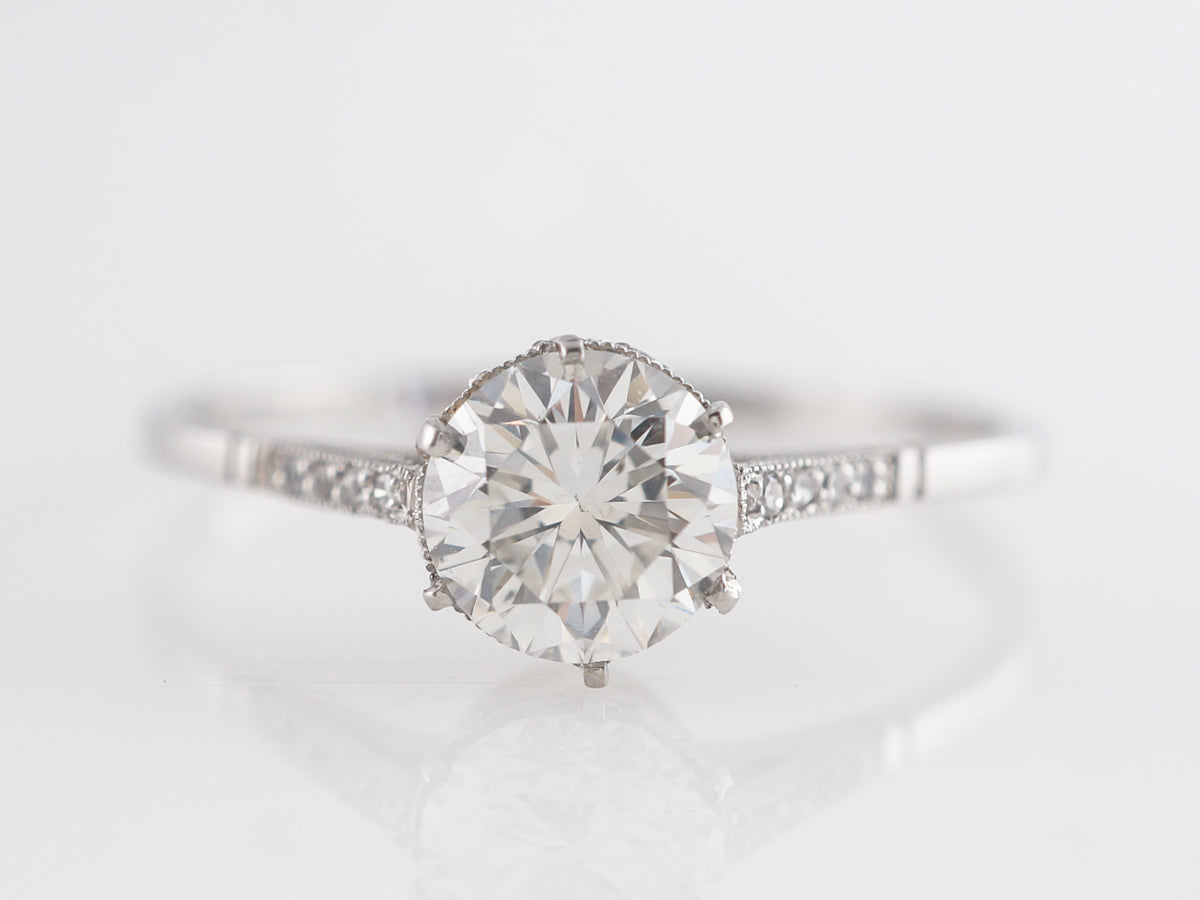 .77 Round Brilliant Diamond Engagement Ring in Platinum