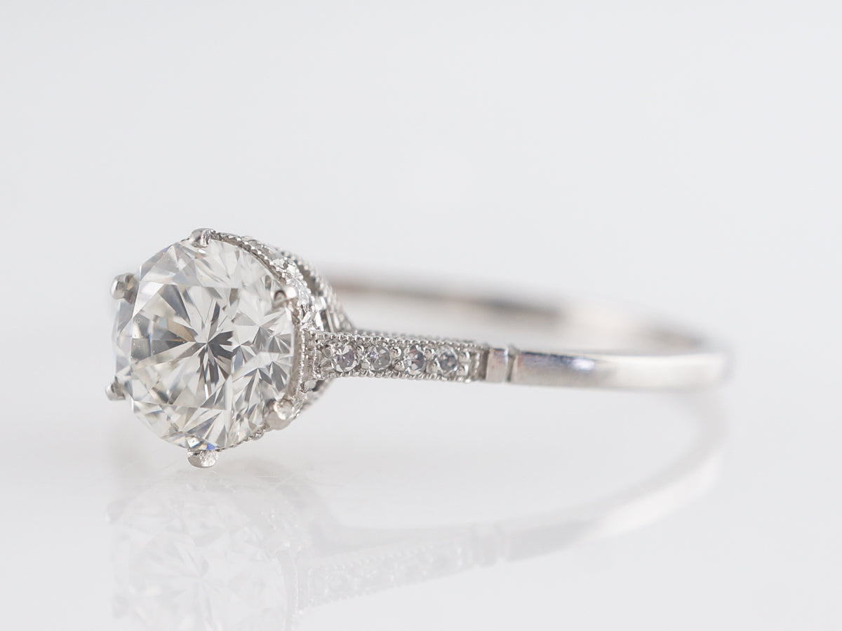 .77 Round Brilliant Diamond Engagement Ring in Platinum