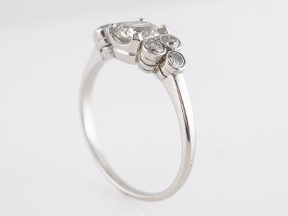 .80 Art Deco Cushion Cut Diamond Engagement Ring in Platinum