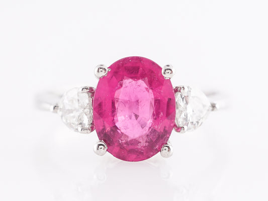 1.91 Pink Sapphire Cocktail Ring in Platinum