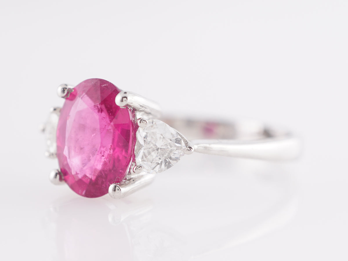 1.91 Pink Sapphire Cocktail Ring in Platinum