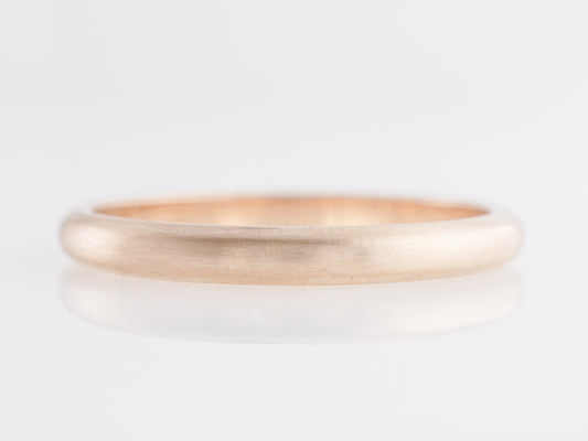 Simple Half Round Wedding Band 14k Yellow Gold