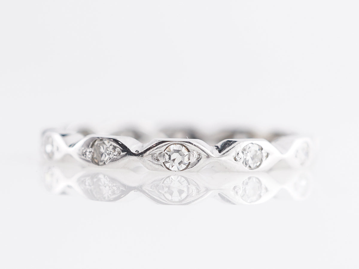 Marquis Station Diamond Eternity Band in 14K White Gold
