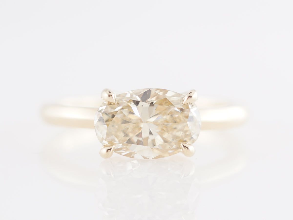 1.25 Fancy Yellow Diamond Engagement Ring in Yellow Gold