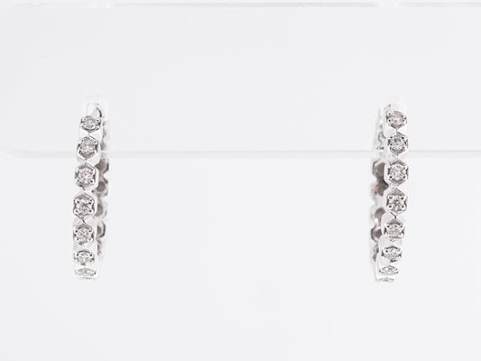 Everyday Diamond Hoop Earrings in 14k White Gold