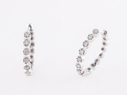 Everyday Diamond Hoop Earrings in 14k White Gold