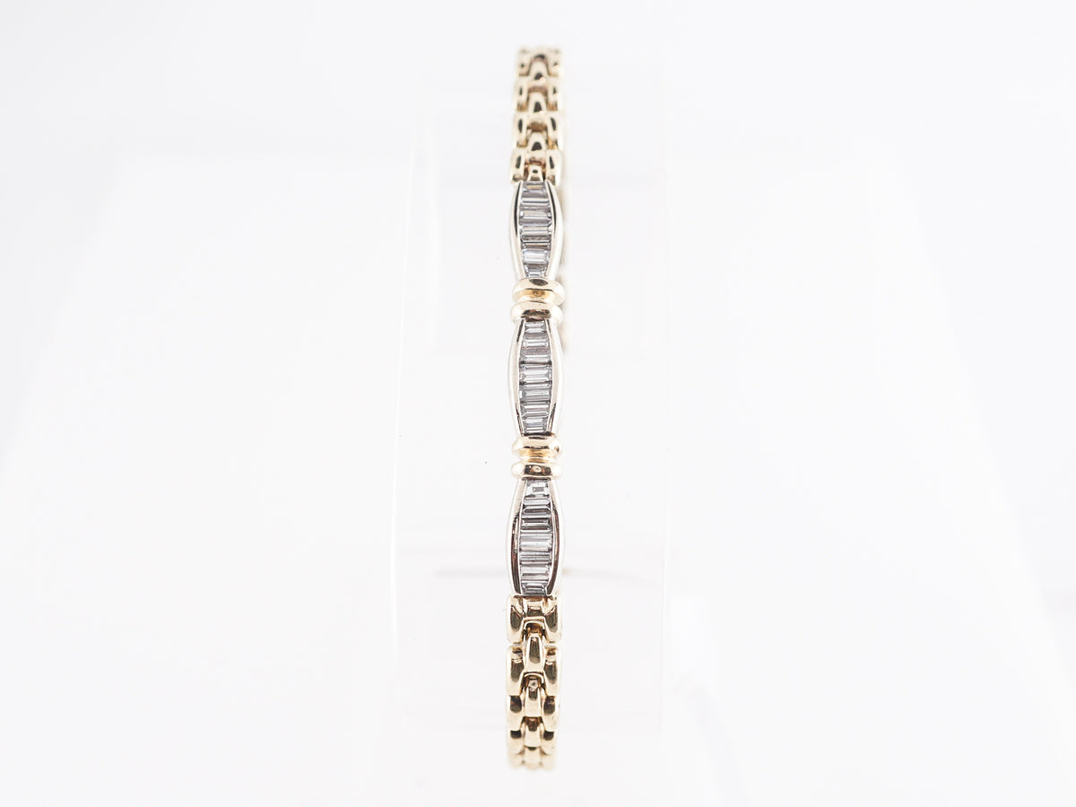 1.68 Diamond Baguette Bracelet in 14k Yellow Gold