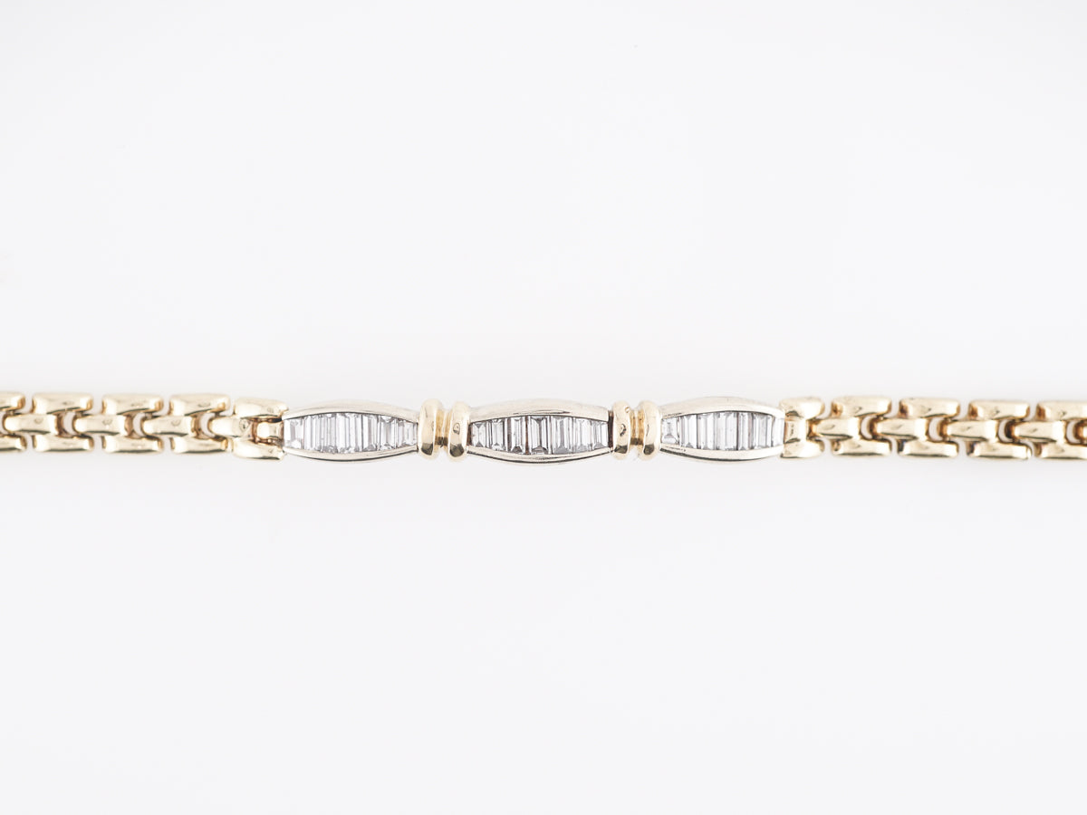1.68 Diamond Baguette Bracelet in 14k Yellow Gold