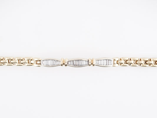 1.68 Diamond Baguette Bracelet in 14k Yellow Gold