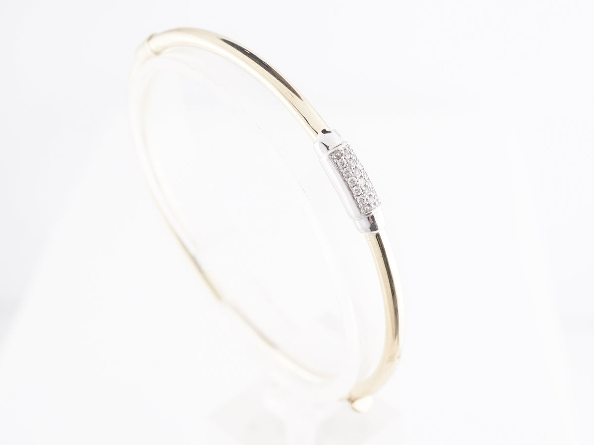 Diamond Cluster Bangle Bracelet in 14K Yellow Gold