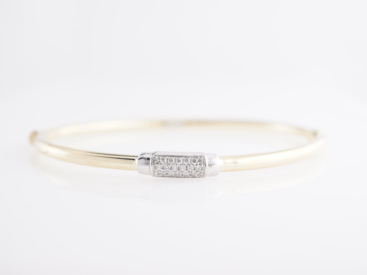 Diamond Cluster Bangle Bracelet in 14K Yellow Gold